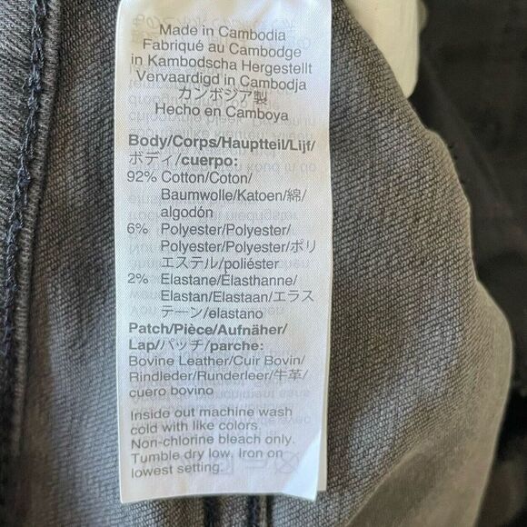 MADEWELL Skinny Jeans Womens Petite 27P Black Mid-Rise Stretch Rip Knee H3149 - Picture 9 of 10